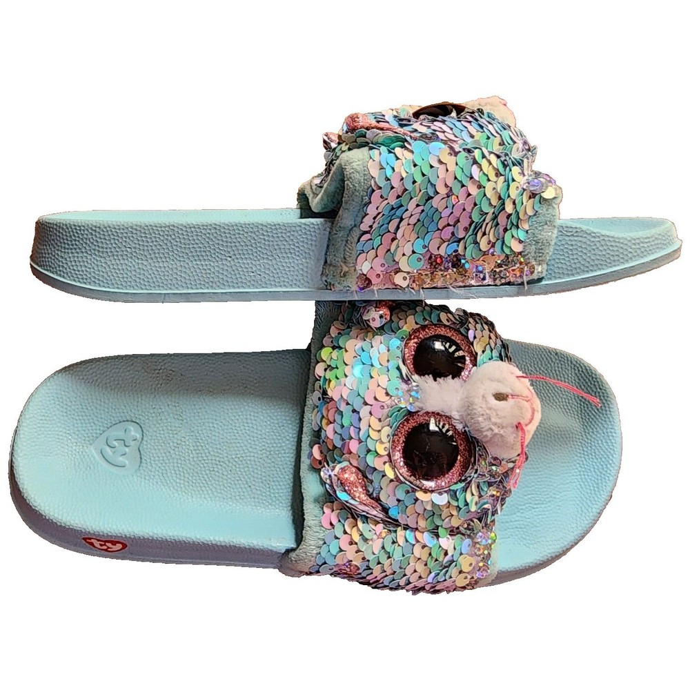 TY Sequined Whimsy Cat Child Slides Size 1-3 2019 SPARKLES